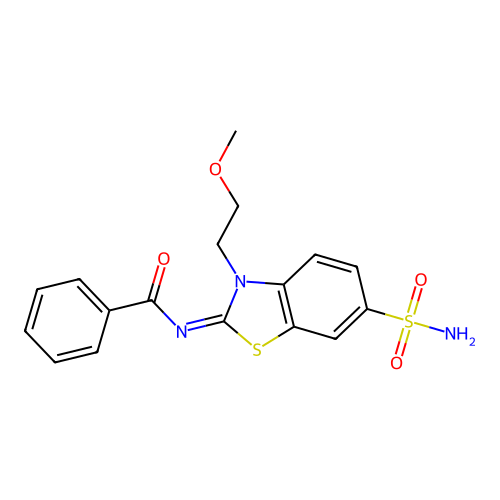 (Z)-N-(3-(2-methoxyethyl)-6-sulfamoylbenzo[d]thiazol-2(3H)-ylidene)benzamide structure
