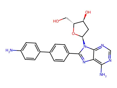 Adenosine, 8-((1,1'-biphenyl)-4-ylamino)-2'-deoxy- structure