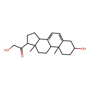 21-Hydroxy-9beta,10alpha-pregna-5,7-diene-3-ol-20-one structure