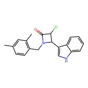 2-Azetidinone, 3-chloro-1-((2,4-dimethylphenyl)methyl)-4-(1H-indol-3-yl)- structure