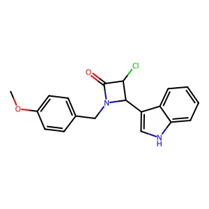 2-Azetidinone, 3-chloro-4-(1H-indol-3-yl)-1-((4-methoxyphenyl)methyl)- structure