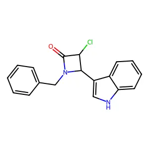 1-Benzyl-3-chloro-4-(1H-indol-3-yl)azetidin-2-one structure