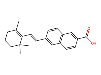 6-[2-(2,6,6-Trimethylcyclohexen-1-yl)ethenyl]naphthalene-2-carboxylic acid structure