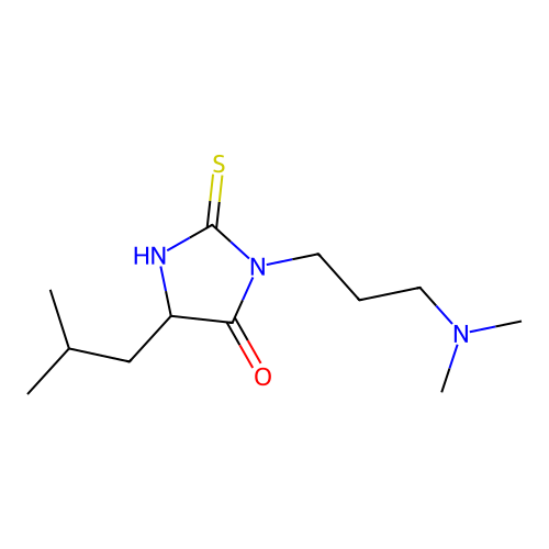 Hydantoin, 3-(3-(dimethylamino)propyl)-5-isobutyl-2-thio- structure