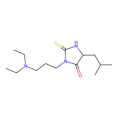 Hydantoin, 3-(3-(diethylamino)propyl)-5-isobutyl-2-thio- structure