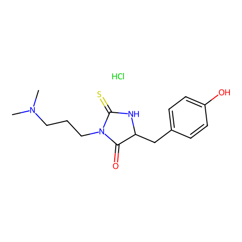 3-(3-(Dimethylamino)propyl)-5-(p-hydroxyphenyl)-2-thiohydantoin hydrochloride structure
