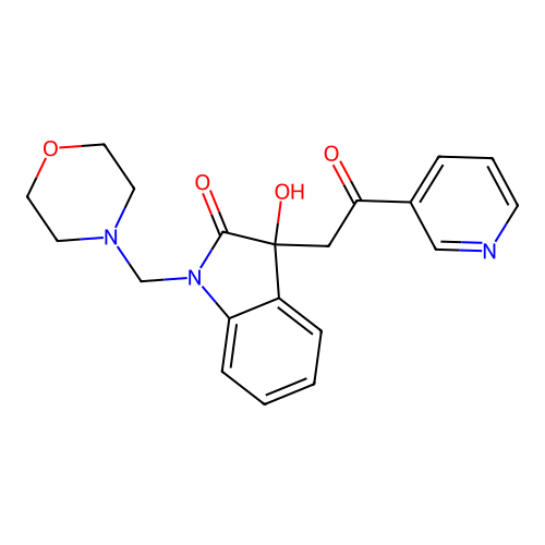 3-Hydroxy-1-(morpholin-4-ylmethyl)-3-(2-oxo-2-(3-pyridyl)ethyl)indolin-2-one structure