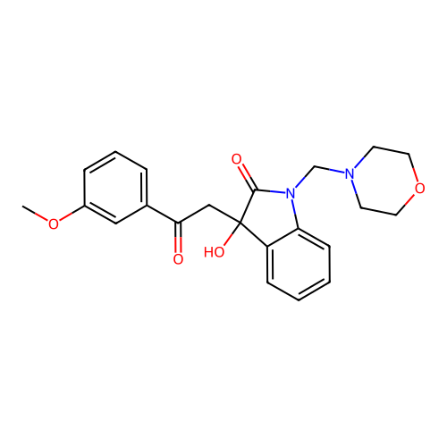 3-Hydroxy-3-[2-(3-methoxyphenyl)-2-oxoethyl]-1-(morpholin-4-ylmethyl)indol-2-one structure