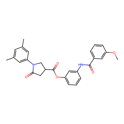 3-[(3-methoxybenzoyl)amino]phenyl 1-(3,5-dimethylphenyl)-5-oxo-3-pyrrolidinecarboxylate structure