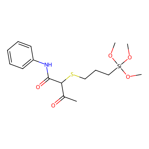 3-Oxo-N-phenyl-2-[[3-(trimethoxysilyl)propyl]thio]butanamide structure