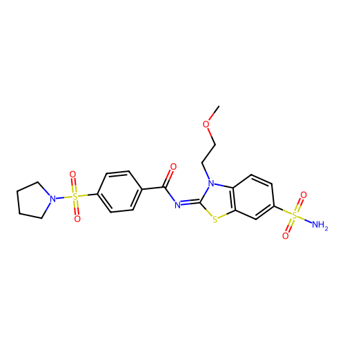 (Z)-N-(3-(2-methoxyethyl)-6-sulfamoylbenzo[d]thiazol-2(3H)-ylidene)-4-(pyrrolidin-1-ylsulfonyl)benzamide structure