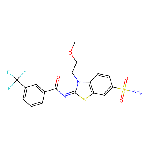 (Z)-N-(3-(2-methoxyethyl)-6-sulfamoylbenzo[d]thiazol-2(3H)-ylidene)-3-(trifluoromethyl)benzamide structure