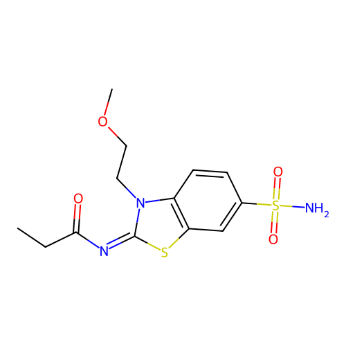 (Z)-N-(3-(2-methoxyethyl)-6-sulfamoylbenzo[d]thiazol-2(3H)-ylidene)propionamide structure