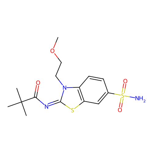 (Z)-N-(3-(2-methoxyethyl)-6-sulfamoylbenzo[d]thiazol-2(3H)-ylidene)pivalamide structure