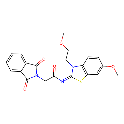 (Z)-2-(1,3-dioxoisoindolin-2-yl)-N-(6-methoxy-3-(2-methoxyethyl)benzo[d]thiazol-2(3H)-ylidene)acetamide structure