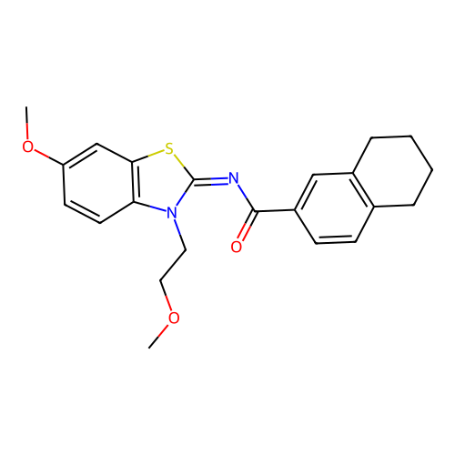 (Z)-N-(6-methoxy-3-(2-methoxyethyl)benzo[d]thiazol-2(3H)-ylidene)-5,6,7,8-tetrahydronaphthalene-2-carboxamide structure