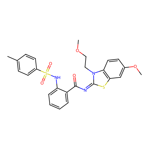(Z)-N-(6-methoxy-3-(2-methoxyethyl)benzo[d]thiazol-2(3H)-ylidene)-2-(4-methylphenylsulfonamido)benzamide structure