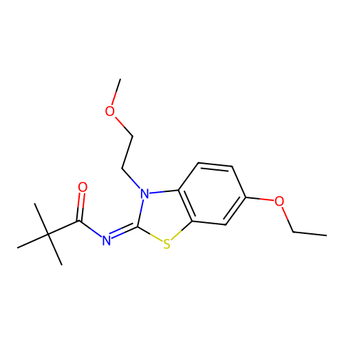 (Z)-N-(6-ethoxy-3-(2-methoxyethyl)benzo[d]thiazol-2(3H)-ylidene)pivalamide structure
