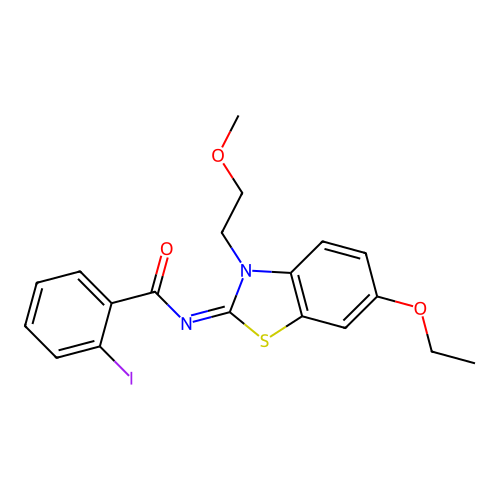 (Z)-N-(6-ethoxy-3-(2-methoxyethyl)benzo[d]thiazol-2(3H)-ylidene)-2-iodobenzamide structure