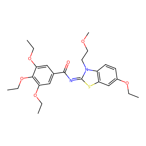 (Z)-3,4,5-triethoxy-N-(6-ethoxy-3-(2-methoxyethyl)benzo[d]thiazol-2(3H)-ylidene)benzamide structure