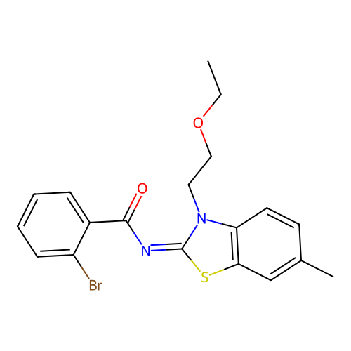 (Z)-2-bromo-N-(3-(2-ethoxyethyl)-6-methylbenzo[d]thiazol-2(3H)-ylidene)benzamide structure