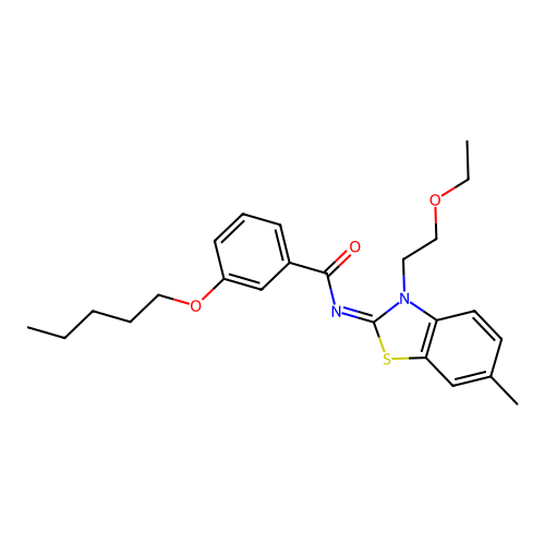 (Z)-N-(3-(2-ethoxyethyl)-6-methylbenzo[d]thiazol-2(3H)-ylidene)-3-(pentyloxy)benzamide structure