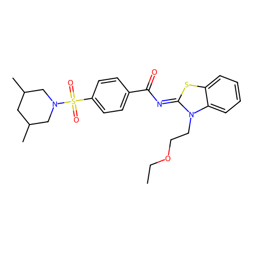 (Z)-4-((3,5-dimethylpiperidin-1-yl)sulfonyl)-N-(3-(2-ethoxyethyl)benzo[d]thiazol-2(3H)-ylidene)benzamide structure
