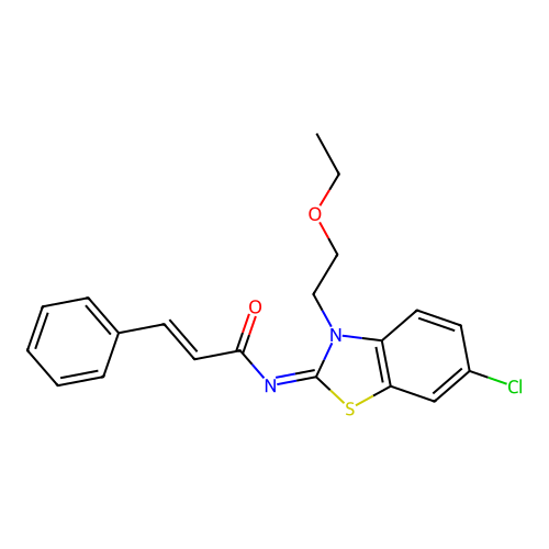 (Z)-N-(6-chloro-3-(2-ethoxyethyl)benzo[d]thiazol-2(3H)-ylidene)cinnamamide structure