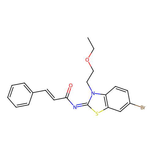 (Z)-N-(6-bromo-3-(2-ethoxyethyl)benzo[d]thiazol-2(3H)-ylidene)cinnamamide structure
