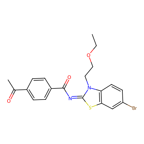(Z)-4-acetyl-N-(6-bromo-3-(2-ethoxyethyl)benzo[d]thiazol-2(3H)-ylidene)benzamide structure