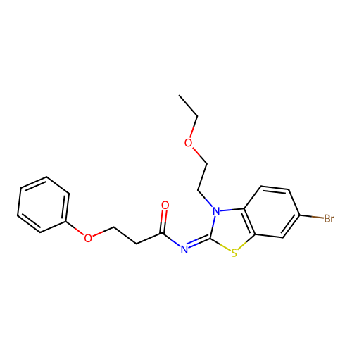 (Z)-N-(6-bromo-3-(2-ethoxyethyl)benzo[d]thiazol-2(3H)-ylidene)-3-phenoxypropanamide structure