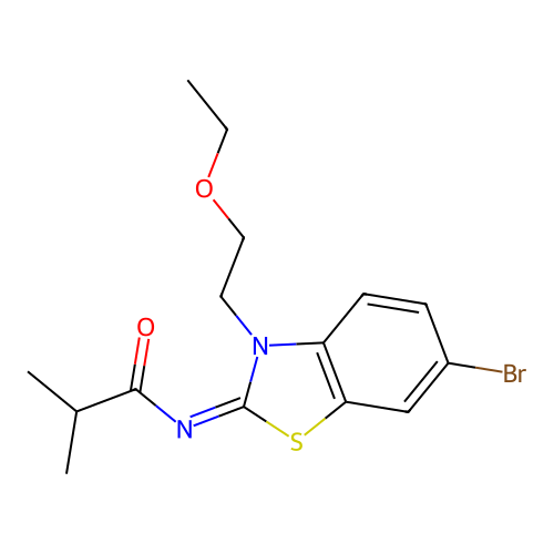 (Z)-N-(6-bromo-3-(2-ethoxyethyl)benzo[d]thiazol-2(3H)-ylidene)isobutyramide structure