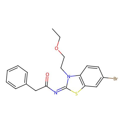 (Z)-N-(6-bromo-3-(2-ethoxyethyl)benzo[d]thiazol-2(3H)-ylidene)-2-phenylacetamide structure