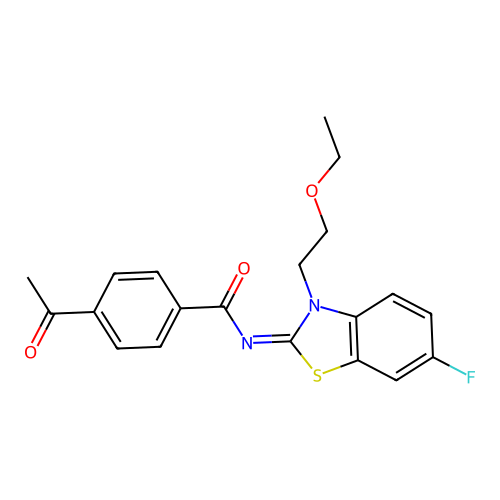 (Z)-4-acetyl-N-(3-(2-ethoxyethyl)-6-fluorobenzo[d]thiazol-2(3H)-ylidene)benzamide structure