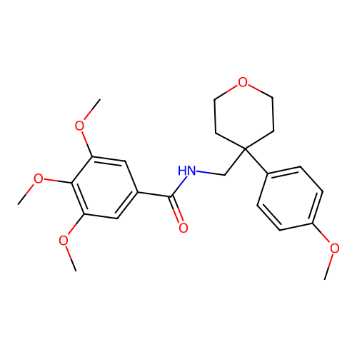 3,4,5-trimethoxy-N-[[4-(4-methoxyphenyl)oxan-4-yl]methyl]benzamide structure