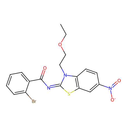 (Z)-2-bromo-N-(3-(2-ethoxyethyl)-6-nitrobenzo[d]thiazol-2(3H)-ylidene)benzamide structure