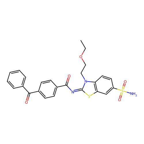 4-benzoyl-N-[3-(2-ethoxyethyl)-6-sulfamoyl-1,3-benzothiazol-2-ylidene]benzamide structure