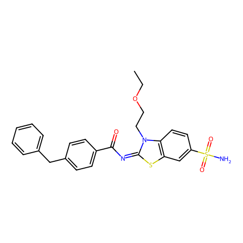 (Z)-4-benzyl-N-(3-(2-ethoxyethyl)-6-sulfamoylbenzo[d]thiazol-2(3H)-ylidene)benzamide structure