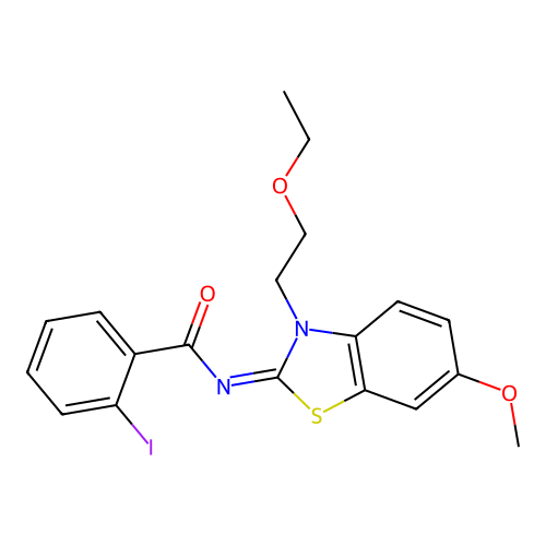 (Z)-N-(3-(2-ethoxyethyl)-6-methoxybenzo[d]thiazol-2(3H)-ylidene)-2-iodobenzamide structure