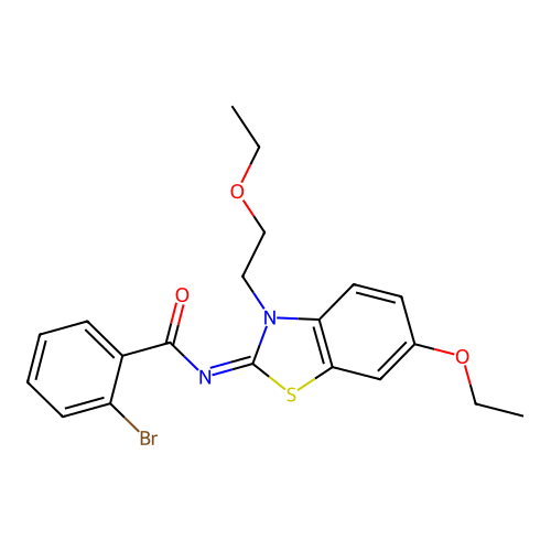 (Z)-2-bromo-N-(6-ethoxy-3-(2-ethoxyethyl)benzo[d]thiazol-2(3H)-ylidene)benzamide structure