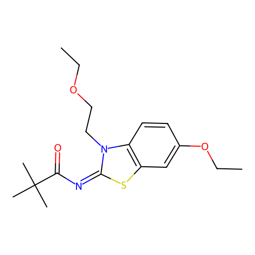 (Z)-N-(6-ethoxy-3-(2-ethoxyethyl)benzo[d]thiazol-2(3H)-ylidene)pivalamide structure