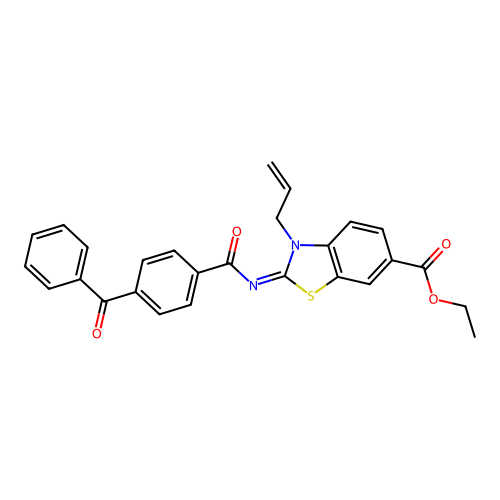 (Z)-ethyl 3-allyl-2-((4-benzoylbenzoyl)imino)-2,3-dihydrobenzo[d]thiazole-6-carboxylate structure