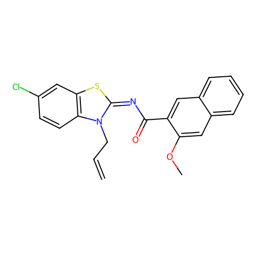 (Z)-N-(3-allyl-6-chlorobenzo[d]thiazol-2(3H)-ylidene)-3-methoxy-2-naphthamide structure