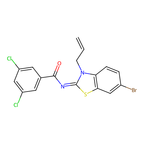 (Z)-N-(3-allyl-6-bromobenzo[d]thiazol-2(3H)-ylidene)-3,5-dichlorobenzamide structure