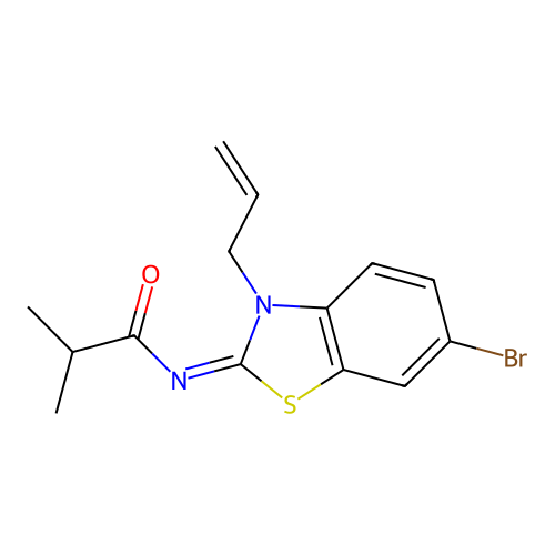 (Z)-N-(3-allyl-6-bromobenzo[d]thiazol-2(3H)-ylidene)isobutyramide structure