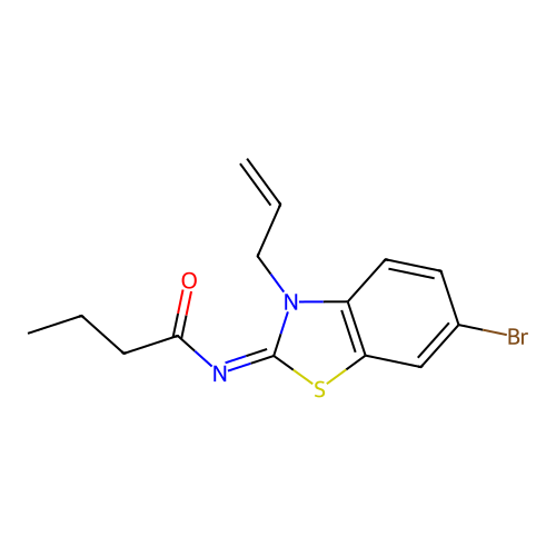 (Z)-N-(3-allyl-6-bromobenzo[d]thiazol-2(3H)-ylidene)butyramide structure