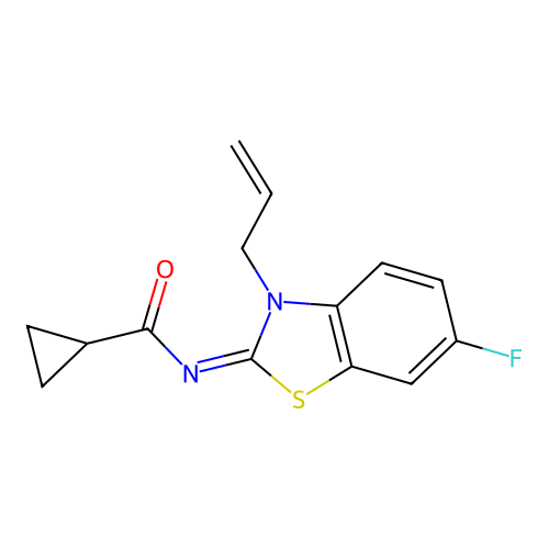 (Z)-N-(3-allyl-6-fluorobenzo[d]thiazol-2(3H)-ylidene)cyclopropanecarboxamide structure
