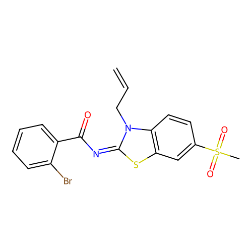(Z)-N-(3-allyl-6-(methylsulfonyl)benzo[d]thiazol-2(3H)-ylidene)-2-bromobenzamide structure