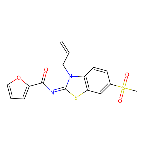 (Z)-N-(3-allyl-6-(methylsulfonyl)benzo[d]thiazol-2(3H)-ylidene)furan-2-carboxamide structure