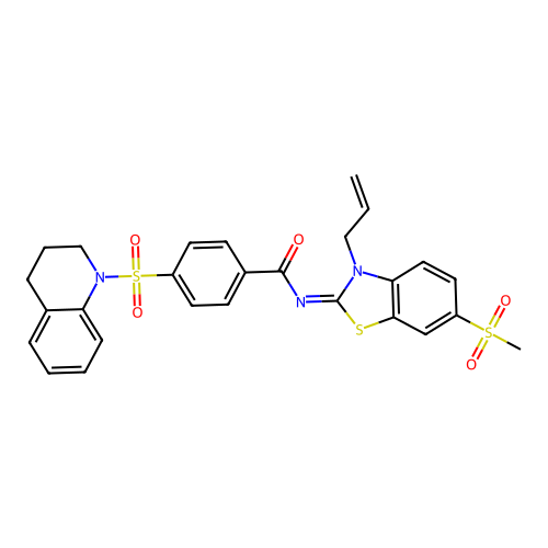(Z)-N-(3-allyl-6-(methylsulfonyl)benzo[d]thiazol-2(3H)-ylidene)-4-((3,4-dihydroquinolin-1(2H)-yl)sulfonyl)benzamide structure